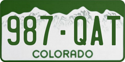 CO license plate 987QAT