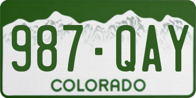 CO license plate 987QAY