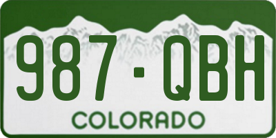 CO license plate 987QBH