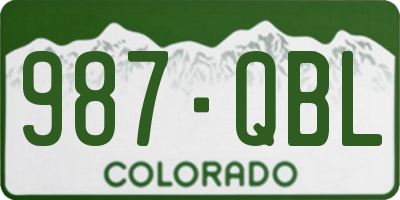 CO license plate 987QBL