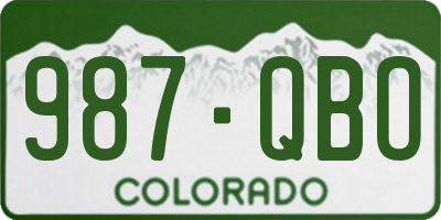 CO license plate 987QBO
