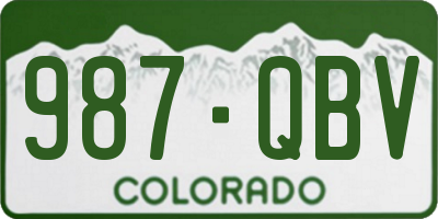 CO license plate 987QBV
