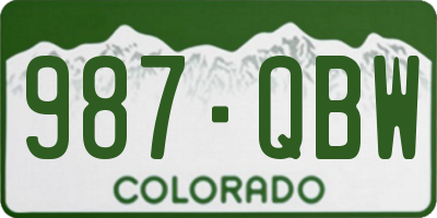 CO license plate 987QBW