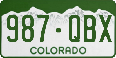 CO license plate 987QBX