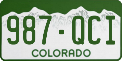 CO license plate 987QCI