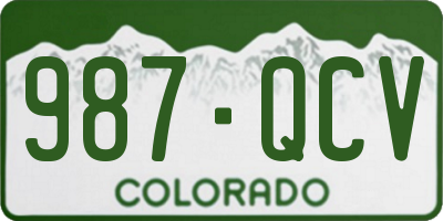 CO license plate 987QCV