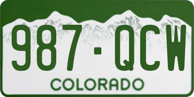 CO license plate 987QCW