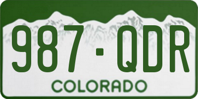 CO license plate 987QDR