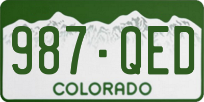 CO license plate 987QED
