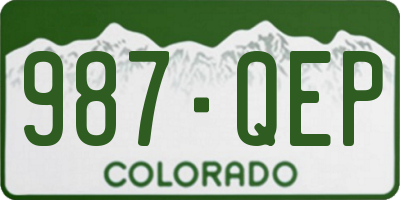 CO license plate 987QEP
