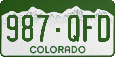 CO license plate 987QFD