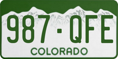 CO license plate 987QFE