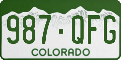 CO license plate 987QFG