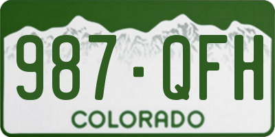 CO license plate 987QFH