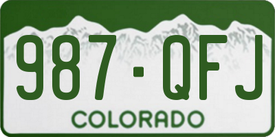 CO license plate 987QFJ