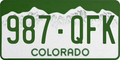 CO license plate 987QFK