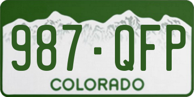 CO license plate 987QFP