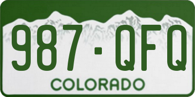 CO license plate 987QFQ