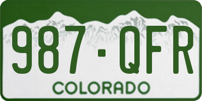 CO license plate 987QFR