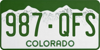 CO license plate 987QFS