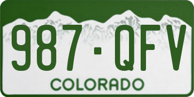 CO license plate 987QFV