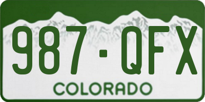 CO license plate 987QFX