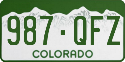 CO license plate 987QFZ