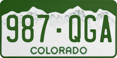 CO license plate 987QGA