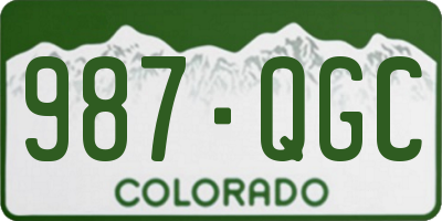 CO license plate 987QGC