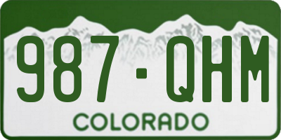 CO license plate 987QHM