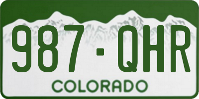 CO license plate 987QHR