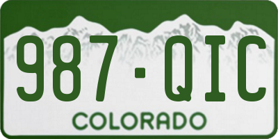 CO license plate 987QIC