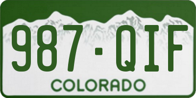 CO license plate 987QIF