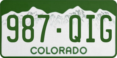 CO license plate 987QIG