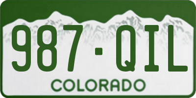 CO license plate 987QIL