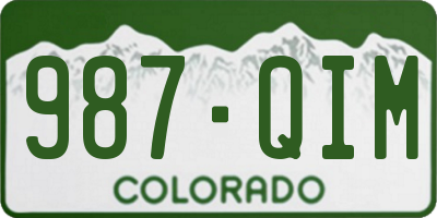 CO license plate 987QIM