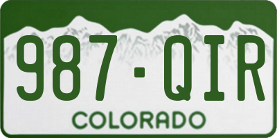 CO license plate 987QIR