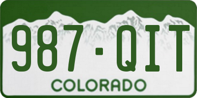 CO license plate 987QIT