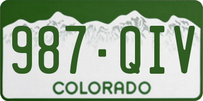 CO license plate 987QIV