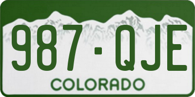 CO license plate 987QJE