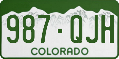 CO license plate 987QJH