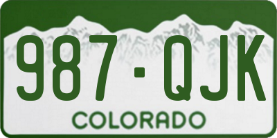 CO license plate 987QJK