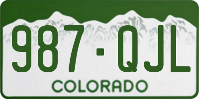 CO license plate 987QJL