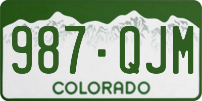 CO license plate 987QJM