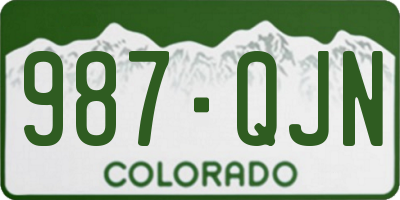 CO license plate 987QJN