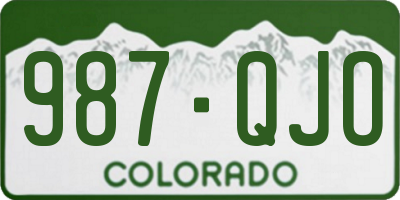 CO license plate 987QJO