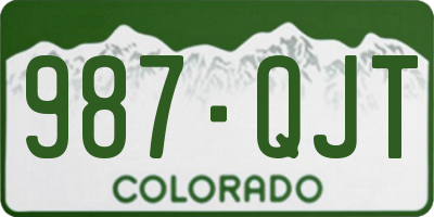 CO license plate 987QJT