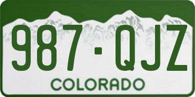 CO license plate 987QJZ