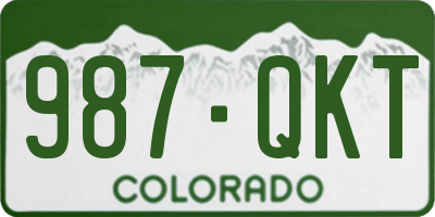 CO license plate 987QKT