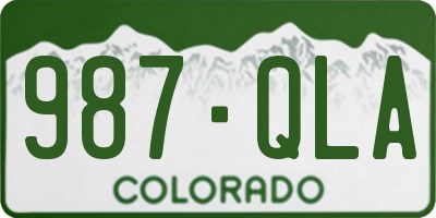 CO license plate 987QLA